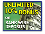NFL Wager - 10% Unlimited Bonus on Wire Deposits